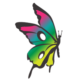 A colorful stylized butterfly